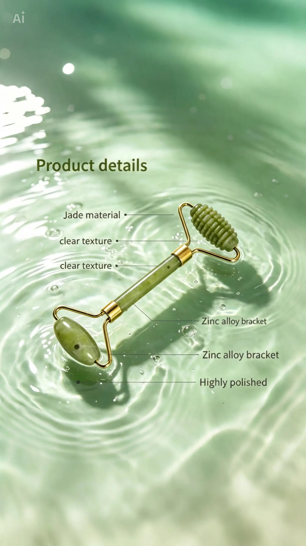 3-in-1 Gua Sha Set — Natural Stone Face Roller & Sculpting Tools