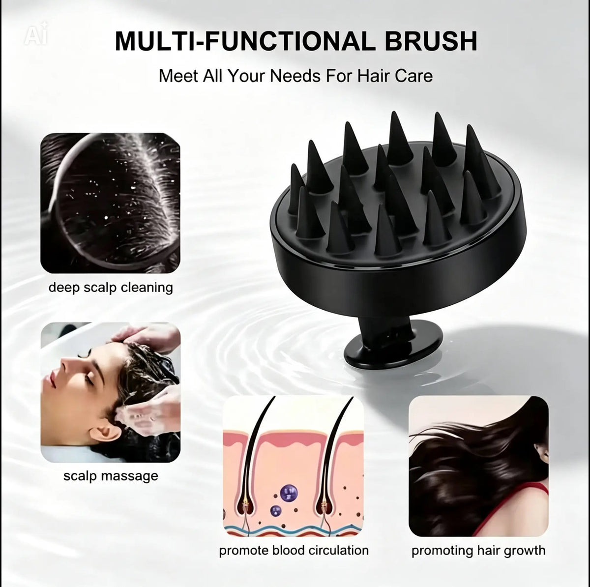 4-Piece Long-Handle Silicone Body Scrubber Set
